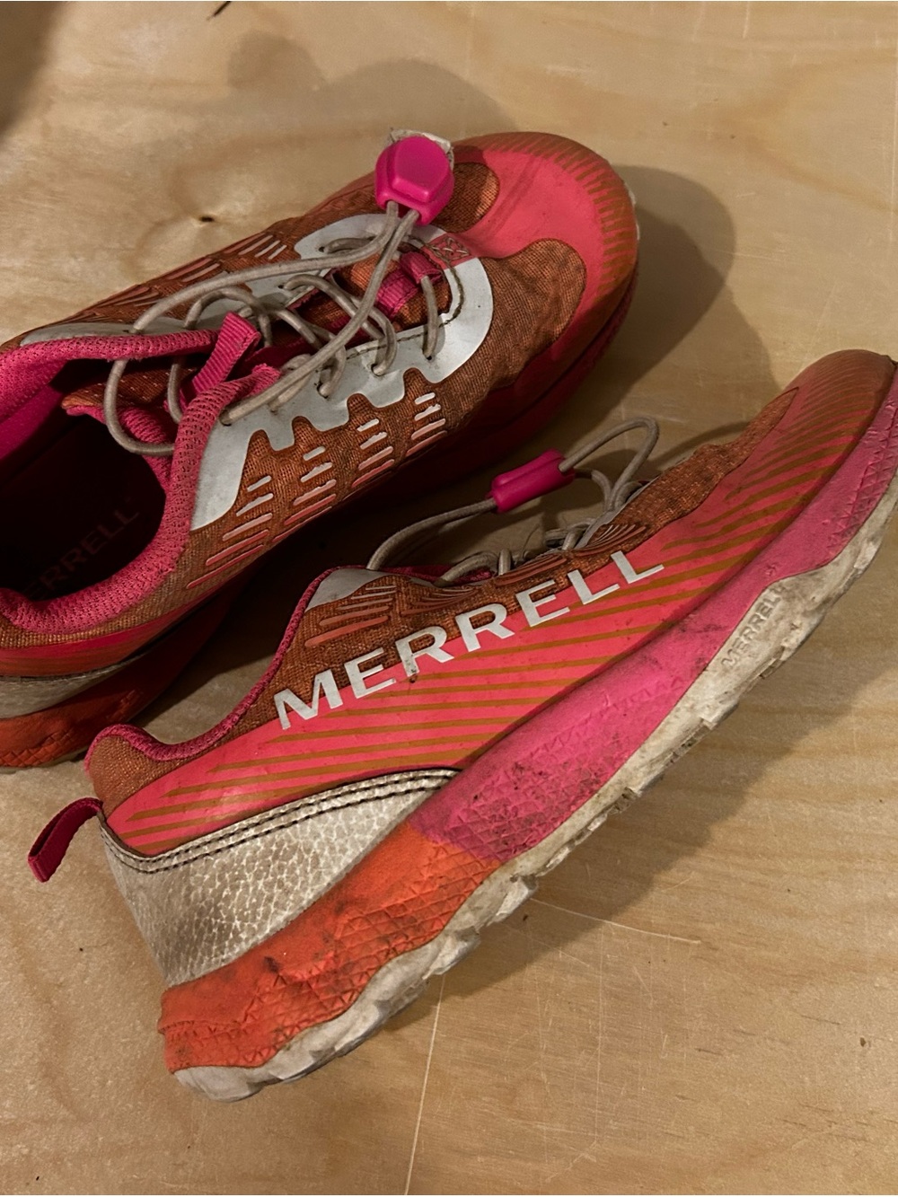 Merrell Women’s Pink and Orange Trail Sneakers
